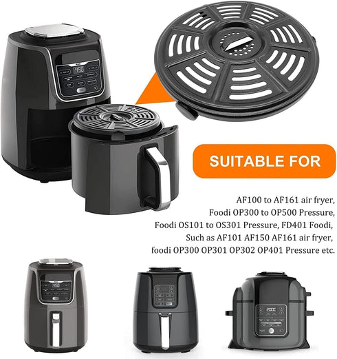 GXF Air Fryer Grill Pan for Ninja 4 QT AF101, 5.5 Quart AF161, Non-Stick Round Grill Plate, Dishwasher Safe