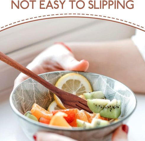 Wooden Fork for Stirring, Serving, and Cooking - Camping Utensils, Spaghetti, Fruit Salad Fork, Wooden Kitchenware