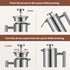 Small French Press Coffee Maker, Double-Wall Insulated, Stainless Steel, 350ML, 12 OZ, Includes 2 Extra Filters