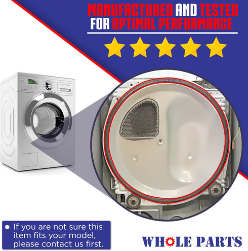 Whole Parts Dryer Drum Felt Seal Part # WP37001132, Replacement for Admiral, Amana, Kenmore, Maytag