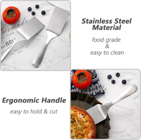 Professional Stainless Steel Lasagna Server, 10.0 inch Multi-Uses Spatula, Cake & Pancakes Cutter, Dishwasher Safe