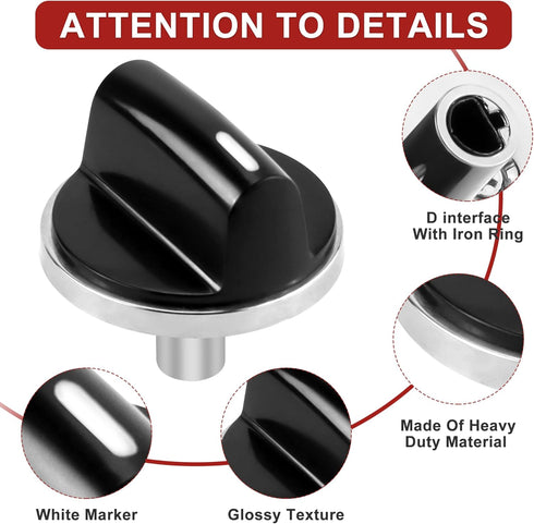 AMI PARTS 00650847 Cooktop Stove Knobs, Fit for BOSCH, Replace 00650847 650847 1999734, 5 pcs