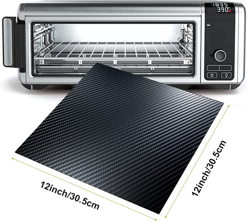 SP101 Fryer Oven Liners, 4 Pack Black 12"x12" Heat Resistant, Non-Stick Baking Mats Compatible with Ninja Foodi Air,