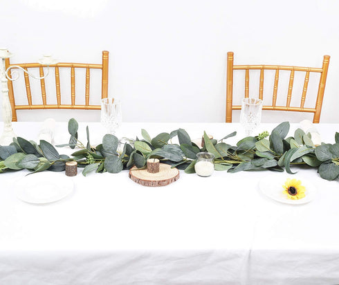 DearHouse 6.2 Feet Eucalyptus Garland, Artificial Silk Eucalyptus Leaves Vines Handmade Garland for Wedding Home