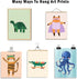 Aroutde 12Pcs Baby Nursery Room Decor, Cartoon Animal Playroom Canvas Wall Art Kids Transport Inspirational Quotes