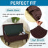 ANWUCHEN Rectangle Ottoman Cover, Stretch Slipcover with Storage, Elastic Bands Ties, Folding Ottoman Covers - Coffee