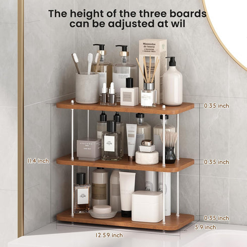 Counter Height(3Tier) Bathroom Organizer,Bathroom Shelf Organizers & Sink Organizer,Vanity Organizers,Storage