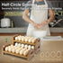 Uibyriy 2-Tier 36 Countertop Wooden Egg Holder for Eggs, Wooden Egg Holder with Carry Handle for Chicken, Duck