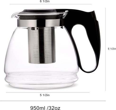 Simpli-Magic 79418 1500 ml Glass Tea Pot with Stainless Steel Filter, Standard by SIMPLI-MAGIC