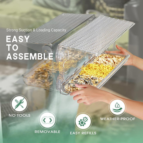 Window Bird Feeder for Outdoors, Clear Bird Feeders Mounted with Strong Suction Cups for Wild Bird Watching in Garden