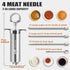 304-Stainless Steel Meat Injector Syringe Kit, 4 Marinade Needles for BBQ Grill Smoker, 2-oz Large Capacity
