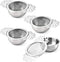 4 Set Tea Strainers with Drip Bowls, Loose Leaf Tea Strainers with Double Winged Handles, Extra Fine Mesh Tea Infuser