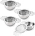 4 Set Tea Strainers with Drip Bowls, Loose Leaf Tea Strainers with Double Winged Handles, Extra Fine Mesh Tea Infuser