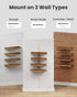 Set 4, AMFS40BN AMADA HOMEFURNISHING Floating Shelves, Paulownia Wood Wall Shelves for Bathroom/Living