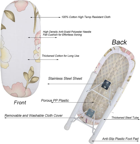 Fdit Small Ironing Board Toy for Sleeves, Neckline, T-shirt Collar, Cuff, Underwear (Not Suitable for Complete Clothing)