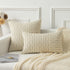 24x24, Set 2, Kevin Textile Farmhouse Pillow Covers Modern Accent Square Throw Pillow Covers of Beige and Black Striped
