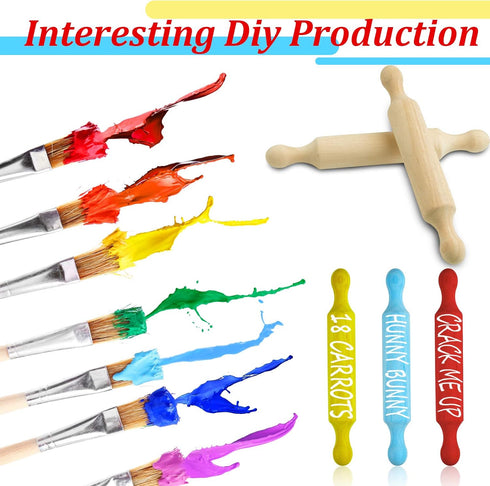 20 (6 Inches) Suclain Pcs Wooden Mini Rolling Pin Long Kitchen Baking Small Dough Rolling Pin for Children Fondant
