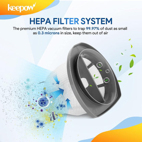 KEEPOW Replacement Filters for Bissell Featherweight Stick Vacuum 2033, 20331, 20333, 20336, 20339, 2033M (4-Pack)