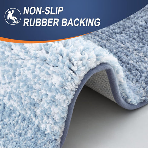OLANLY Luxury Bathroom Rug Mat 24x16 - Extra Soft Absorbent Non-Slip Polyester Bath Rugs for Bathroom Floor
