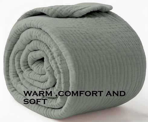 KyraHome 100% 60"x80", Summer, Organic Cotton Throw Blankets, Plant Dyed, Lightweight Warm, Gauze Soft Muslin Blankets