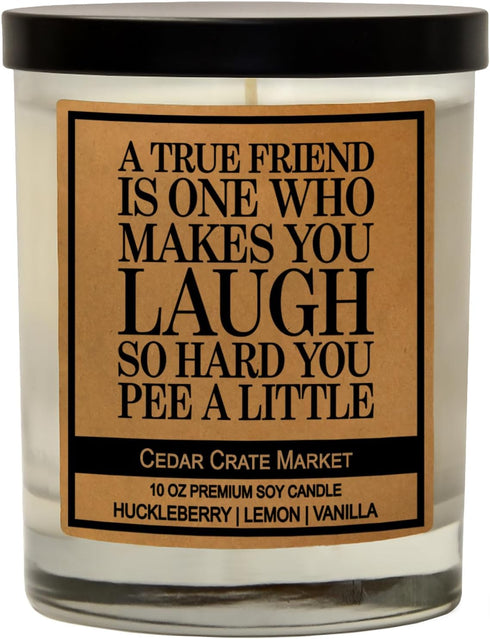 A True Friend – Funny Candles for Women, Thank You, Friendship, Best Friends Birthday Gift, Fun Candles