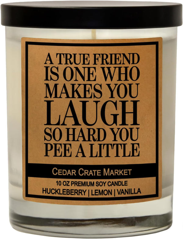 A True Friend – Funny Candles for Women, Thank You, Friendship, Best Friends Birthday Gift, Fun Candles