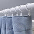 Set of 14 White Iron Metal Curtain Rings with Clips, Drapery Hooks, 1.25 Inch Interior Diameter for Hanging Curtains