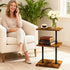 LAIDUOLEOE 3 Swivel Side Table for Couch, Tier Small End Table Adjustable Height with Rotatable Tray, Space Saving
