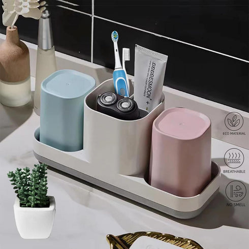 Set Toothbrush Holder for Bathroom, Kids Toothbrush Holder with Cups, Electric Toothbrush Holder for Bathroom Decor