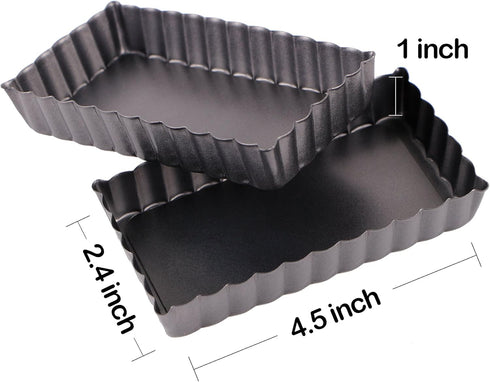 Webake 4 Pack Mini Tart Pans with Removable Bottom, Non-Stick Baking Pan for Oven and Insta Pot