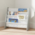 4-Tier Humble Crew Kids Bookshelf, Grey Wood/White - Premium Book Shelf for Kids Rooms with Four Deep Pockets - Toddler