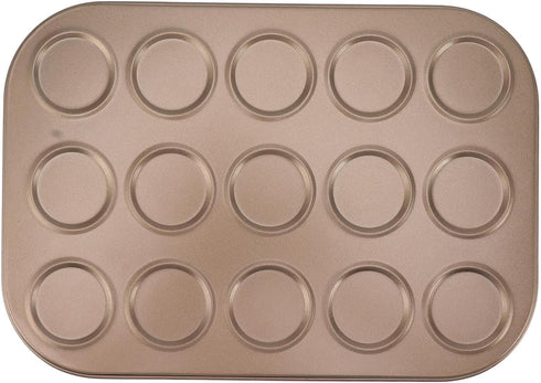Pssopp Muffin Top Pan, Carbon Steel Muffin Baking Cupcake Tin for Yorkshire Pudding, Pies, Muffins (15 Hole)
