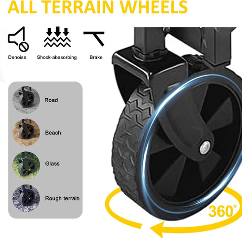 220Ibs Foldable Wagon Cart, Collapsible Wagon Cart with Heavy Duty Wheels, Portable Folding Utility Wagon