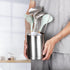 KSENDALO Stainless Steel Utensil Holder Set, 6.5inch & 4.72inch High Drying Rack with Weighted Base