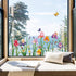 Decalmile Double Sided Iris Floral Spring Easter Garden Flower Window Clings & Stickers for Mom