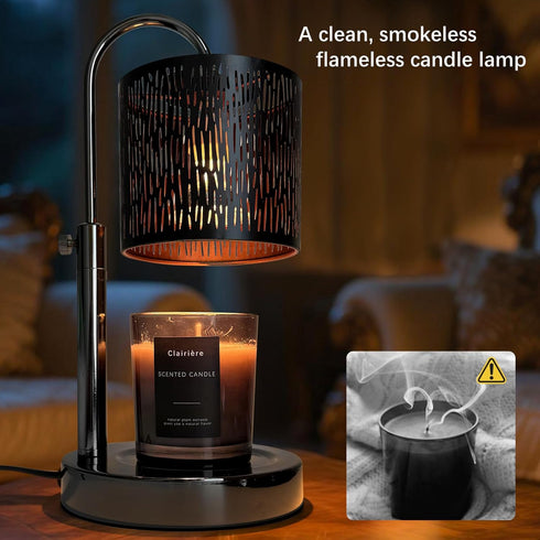 NoavJax Dimmer, Gifts,2 BulbsBlack Candles Warmer Lamp with Timer and Home Bedroom Decor, Electric Adjustable Candle