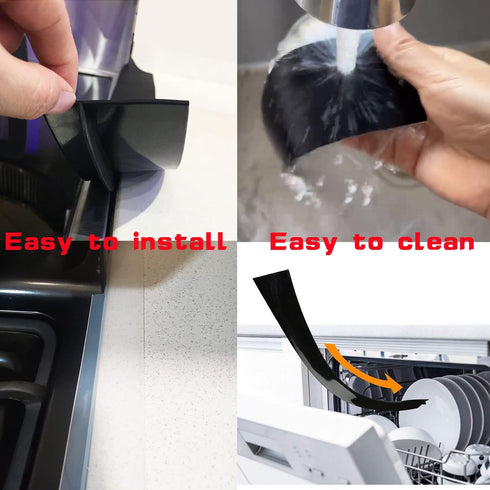 Silicone Stove Gap Covers (2 Pack) - Heat Resistant Counter Guard Seal for Gap Between Oven Kitchen Cabinet and Stove