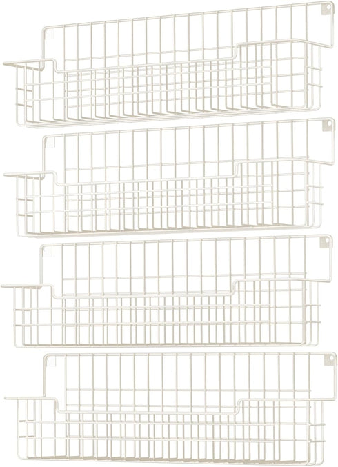 Spice Rack Wall Mount 4 Pack, Metal Wall Mounted Spice Rack Organizer