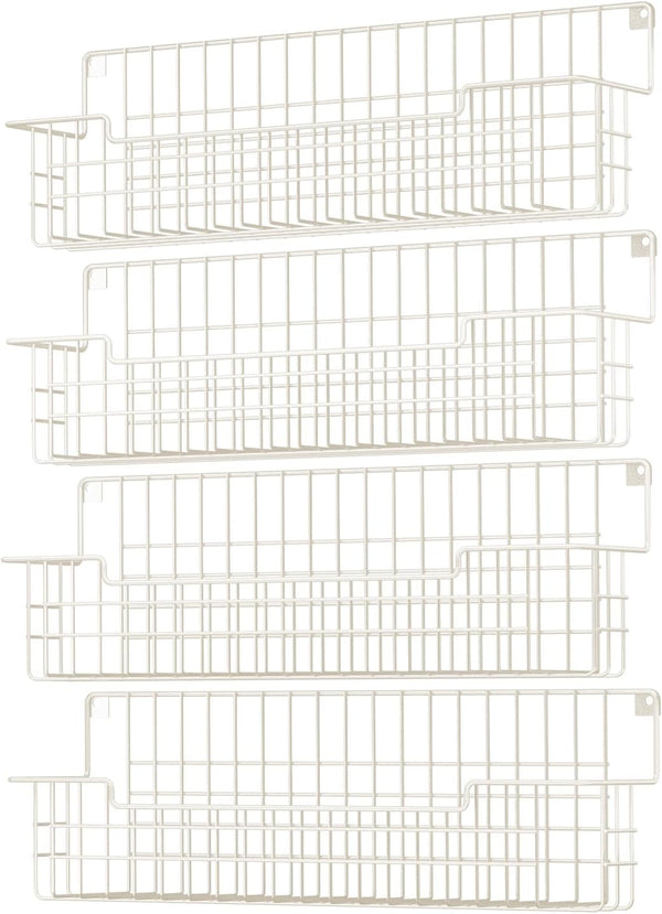Spice Rack Wall Mount 4 Pack, Metal Wall Mounted Spice Rack Organizer