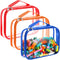 Sanwuta 3 Packs Toy Storage Bags with Zipper - Clear PVC Organizing Bags for Board Games, Building Blocks, and Toys