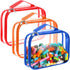 Sanwuta 3 Packs Toy Storage Bags with Zipper - Clear PVC Organizing Bags for Board Games, Building Blocks, and Toys
