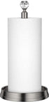 Steel Paper Towel Holder with Crystal Ball, Brushed Nickel Stand for Kitchen Countertops, Fits Standard & Jumbo Rolls