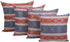 Boho Throw Pillow Covers Red and Blue, 18 x 18 Inches Decorative Kilim Pillows for Couch, Bohemian Outdoor Decor