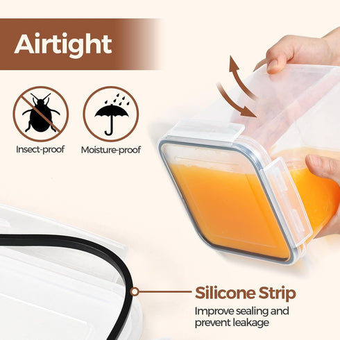 Set 2 (2.5L/2.6Qt), Sets ComSaf Brown Sugar Container of Airtight Food Storage Containers with Lids and Terra Cotta