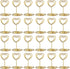 24 Pcs Mini Place Card Holders and 24 Pcs Place Cards with Gold Foil Border for Wedding, Birthday