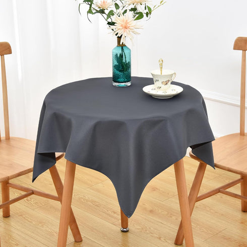 NEWISHER Grey Square Tablecloth 36x36 inch, Heavy Duty Polyester Fabric Table Cloth,