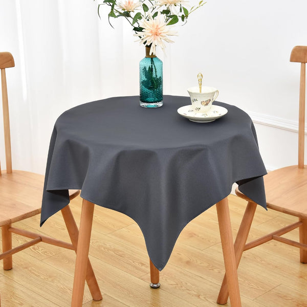 NEWISHER Grey Square Tablecloth 36x36 inch, Heavy Duty Polyester Fabric Table Cloth,