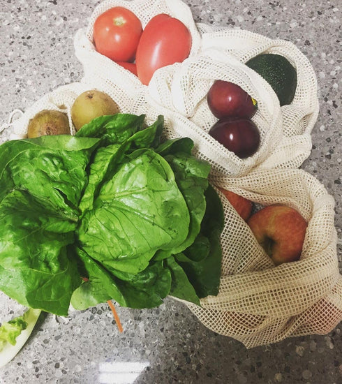 Reusable Organic Cotton Garlic Storage Bags - Washable Mesh Bags with Drawstring for Garlic, Onion, Potato