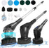 Electric Spin Scrubber, Asknoon Upgraded Power Cordless Shower Scrubber, 8 Replacement Heads, Adjustable Bathroom