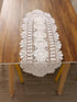 Laivigo Doily,12 27 Inch,White Handmade Crochet Lace Oval Lucky Flower Tablecloth Table Runner Doilies x